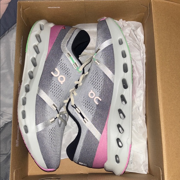 On Running mens Sneakers in Gray, Pink, and Green - Picture 5 of 9